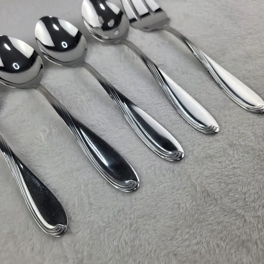 Oneida Camber Cresta Windswept Scroll 5 Pc Serving Set Stainless